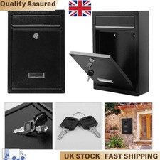 Large Outdoor Post Box Steel Lockable Wall Mounted Letter Box 2 Keys UK