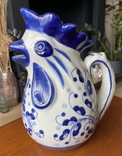 Blue & White Cockerel Jug 