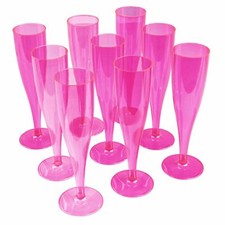 10 x Pink Plastic Champagne