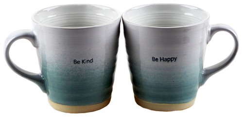 Pottery style mugs aqua duck - style,