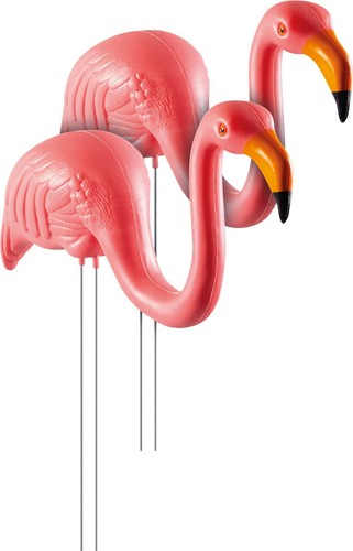 Garden flamingo pair ornaments - pair,