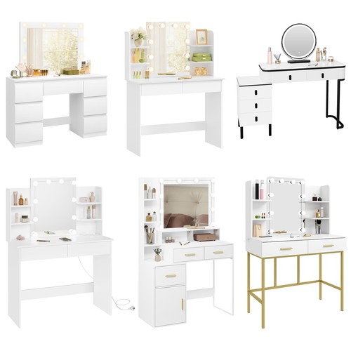 White dressing table makeup - dressing,