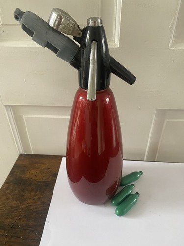 Vintage soda siphon with gas - soda,