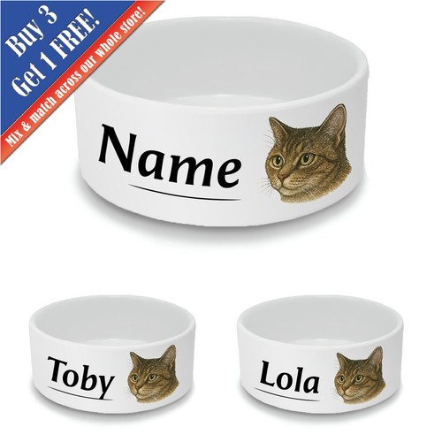 Personalised cat bowl - cat, bowl,