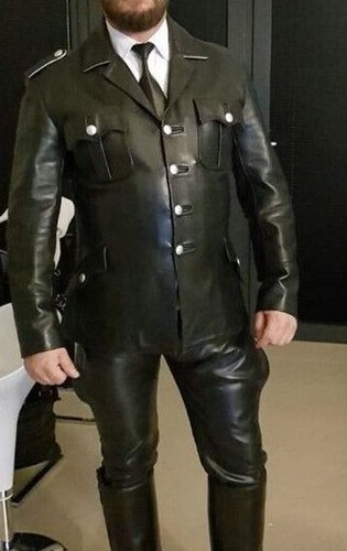 Men real leather jacket - real,