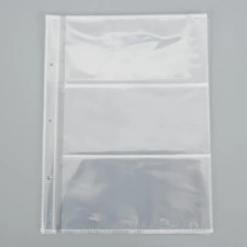 10pcs Clear Plastic 3-Pocket Coin & Currency Binder Sheets