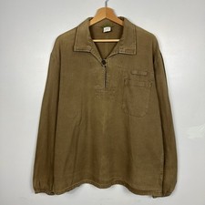 Vintage Czech Military Smock Pullover, Brown Khaki, Nautical, Size Mens XL