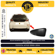 REAR BUMPER MOULDING UNPRIMED FOR TOYOTA AYGO 2005-2014 INSURANCE CERTIFIED RHS