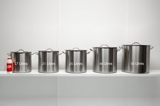 Large Deep Stainless Steel Stock Pot with Lid Boiling Stew Pan Induction Base