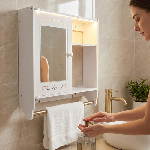 White wall mounted bathroom - wall,