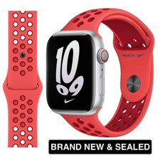 Genuine Apple Watch Nike Sport Band BRIGHT CRIMSON / GYM RED 49mm 46mm 45mm NEW
