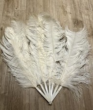 White ostrich feather fan