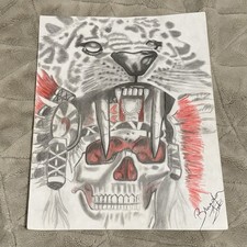 Prison Art Leopard Skull