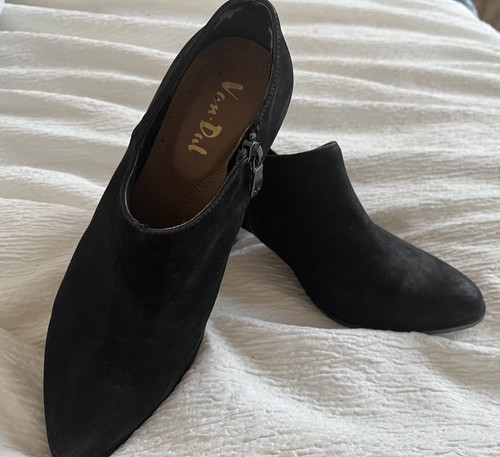 Black suede leather van dal - black,