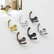 2/10Pcs Zinc Alloy Double Hooks Coat Robe Door Dress Bathroom Clothes Hangers