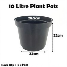 10 Litre Black Plant Pots