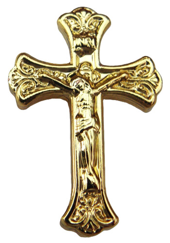 Crucifix catholic pin badge - catholic,
