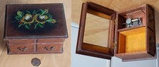 Vintage TOYO Wooden Musical Small Jewellery Box - Made in JAPAN