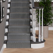 Stair Carpet Grey and Black Long Runner Rug For Stairway  Step Treads  Hallway