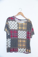 Vintage Zara Women's Patchwork Printed Blouse L| SKU 2433