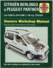 PEUGEOT PARTNER CITROEN BERLINGO 1.6 DIESEL 2008-16 OWNERS WORKSHOP MANUAL *VGC*