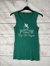 PunkyFish Womens Vest Top Size Large Green (A21)
