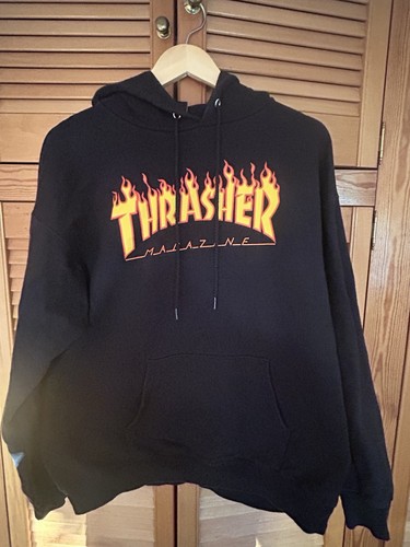 Thrasher black flame logo - black,