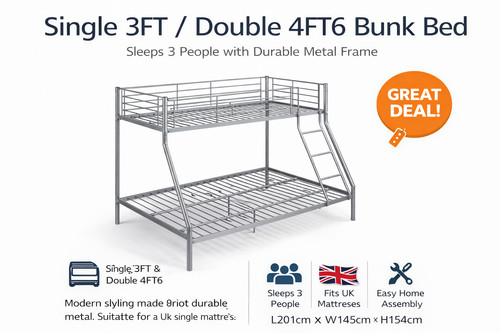 Palmdale triple bunk bed - palmdale, metal