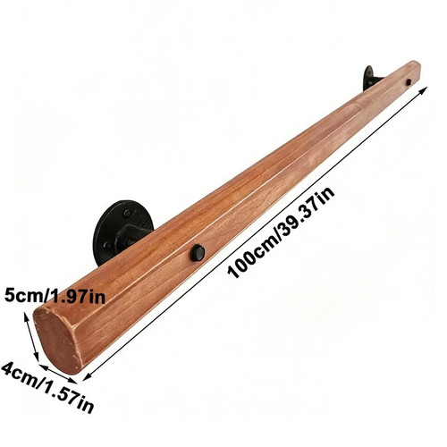 Wooden stair handrail 100cm - wooden,