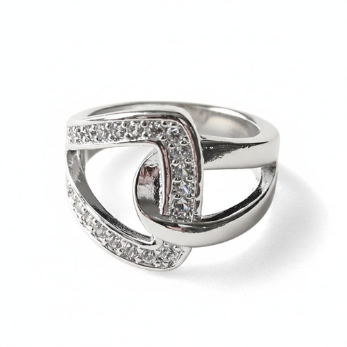 Silver intertwined buckle - silver,