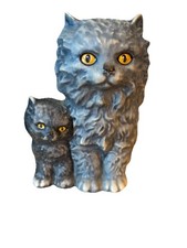 Vintage 1975 Goebel Gray Persian Cats Yellow Eyes Figurine W. Germany 31-008-12
