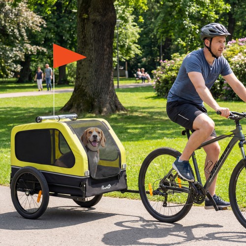 Pawhut dog bike trailer - dog, w/