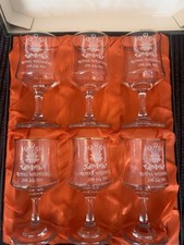 BOXED SET OF 6 CHARLES & DIANA ROYAL WEDDING 29th JULY1981 COMMEMORATIVE GLASSES