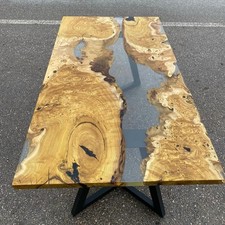 Clear Epoxy Table with Walnut