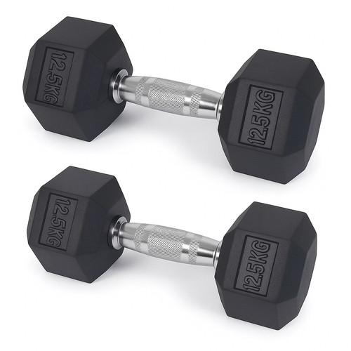 5kg pair rubber hex - 12.5kg,