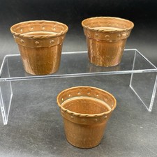 Copper Flower Pots x 3 Miniature 2.5" French Set Cactus Succulent Bonsai Display
