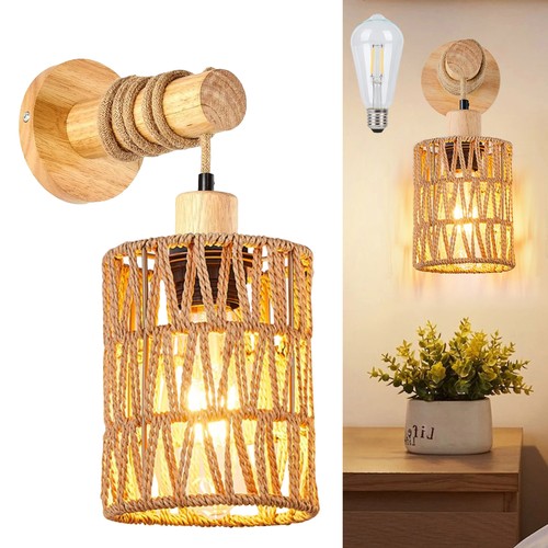 Rattan boho wall sconces - boho,