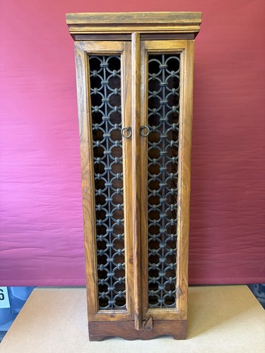 Solid red wood tall storage - red,