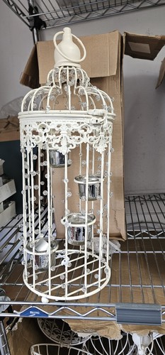 Shabby chic cream birdcage - chic,
