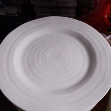 Sophie Conran For Portmeirion set of 6 White Ripple Porcelain Dinner Plates 
