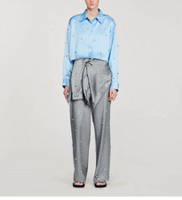 Sandro Paris Women's Shirt Size 0 / S Rhinestones Cropped SFPCM01012 RRP: 225Eur