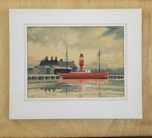 Lighthouse ship watercolor - lighthouse,