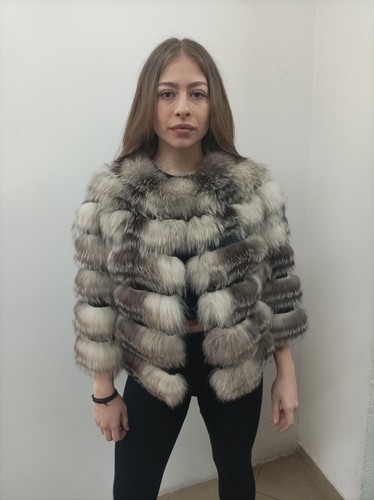 Real fur fox jacket with - real,