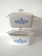 CorningWare Vintage Dish Pot Oven Blue Cornflower Pyrex Cooker Lid