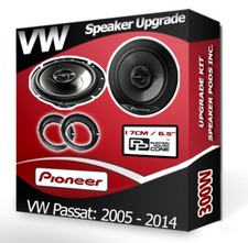 VW Passat Front Door Speakers Pioneer car speakers + adapter rings 300W