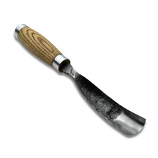 Hand-Forged Bent Gouge. Curved Carving Tool with Sheath. Gift for Husband.