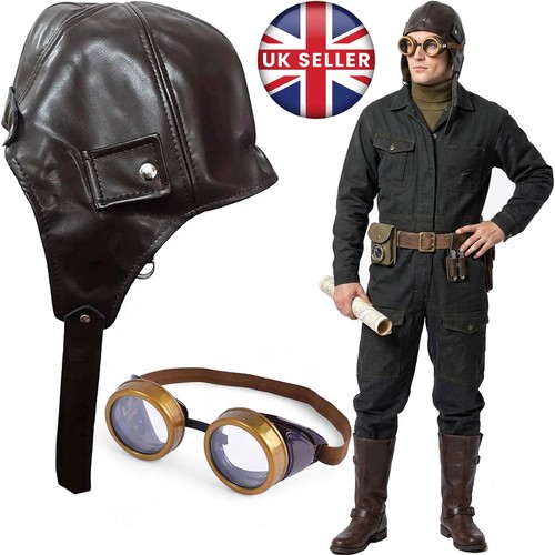 Pilot hat and goggles - hat,