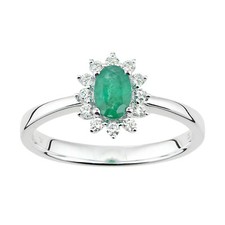 18ct White Gold Emerald and