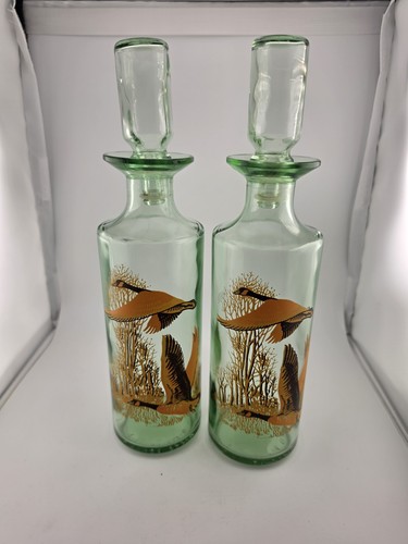 Vintage green glass goose - vintage,