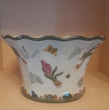 Vintage floral fluted planter